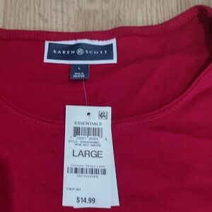 NWT Karen Scott Red Long Sleeve Shirt